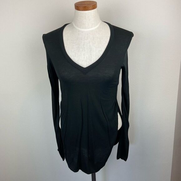 Wilfred V-Neck High Side Slits T-Shirt - Picture 1 of 6